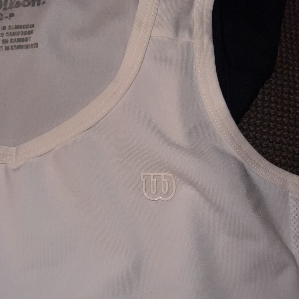 Wilson white tank girls youth small sleeveless racerback tank top athletic shirt - Picture 4 of 7